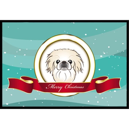 Carolines Treasures Pekingese Merry Christmas Indoor and Outdoor Mat- 24 x 36 in. BB1531JMAT